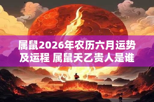 属鼠2026年农历六月运势及运程 属鼠天乙贵人是谁