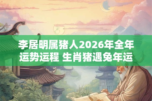 李居明属猪人2026年全年运势运程 生肖猪遇兔年运势如何