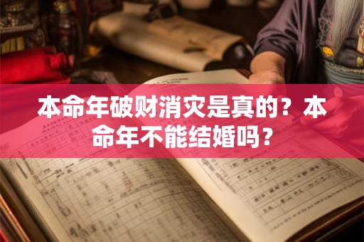 本命年破财消灾是真的？本命年不能结婚吗？
