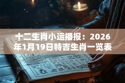 十二生肖小运播报：2026年1月19日特吉生肖一览表