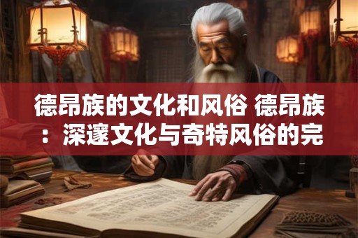德昂族的文化和风俗 德昂族：深邃文化与奇特风俗的完美交融