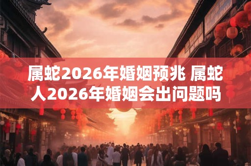 属蛇2026年婚姻预兆 属蛇人2026年婚姻会出问题吗 属蛇2026年婚姻预兆 属蛇人2026年婚姻会出问题吗
