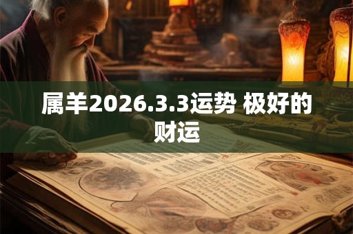 属羊2026.3.3运势 极好的财运 属羊2026.3.3运势 极好的财运