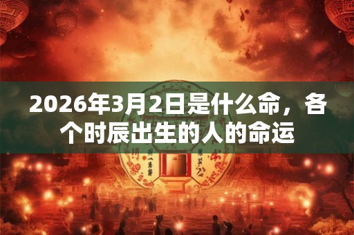 2026年3月2日是什么命,各个时辰出生的人的命运 2026年3月2日是什么命,各个时辰出生的人的命运