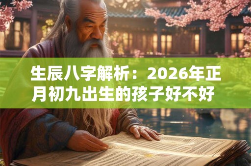 生辰八字解析:2026年正月初九出生的孩子好不好 是什么命 生辰八字解析:2026年正月初九出生的孩子好不好 是什么命