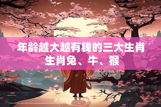 年龄越大越有钱的三大生肖 生肖兔、牛、猴 年龄越大越有钱的三大生肖 生肖兔、牛、猴