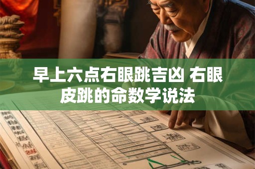 早上六点右眼跳吉凶 右眼皮跳的命数学说法 早上六点右眼跳吉凶 右眼皮跳的命数学说法