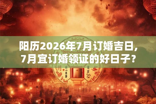 阳历2026年7月订婚吉日,7月宜订婚领证的好日子？