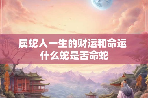 属蛇人一生的财运和命运 什么蛇是苦命蛇