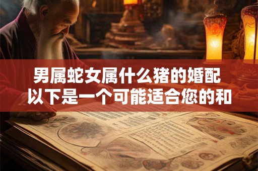 男属蛇女属什么猪的婚配 以下是一个可能适合您的和