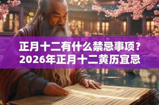 正月十二有什么禁忌事项?2026年正月十二黄历宜忌什么? 正月十二有什么禁忌事项?2026年正月十二黄历宜忌什么?