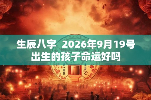 生辰八字  2026年9月19号出生的孩子命运好吗