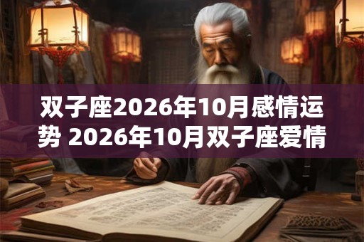 双子座2026年10月感情运势 2026年10月双子座爱情运程详解
