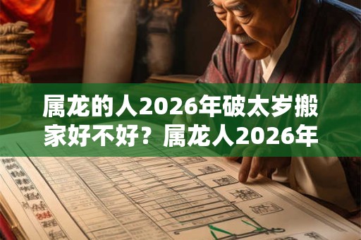 属龙的人2026年破太岁搬家好不好？属龙人2026年犯小人吗？