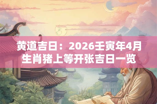黄道吉日:2026壬寅年4月生肖猪上等开张吉日一览 黄道吉日:2026壬寅年4月生肖猪上等开张吉日一览