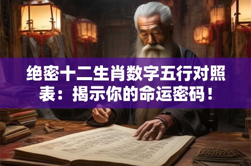 绝密十二生肖数字五行对照表：揭示你的命运密码！