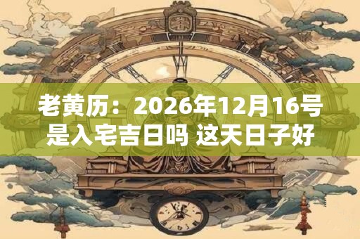老黄历:2026年12月16号是入宅吉日吗 这天日子好吗 老黄历:2026年12月16号是入宅吉日吗 这天日子好吗
