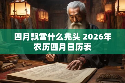 四月飘雪什么兆头 2026年农历四月日历表 四月飘雪什么兆头 2026年农历四月日历表