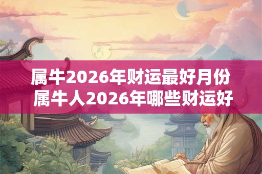 属牛2026年财运最好月份 属牛人2026年哪些财运好 属牛2026年财运最好月份 属牛人2026年哪些财运好