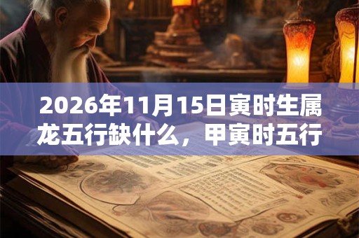 2026年11月15日寅时生属龙五行缺什么，甲寅时五行缺什么