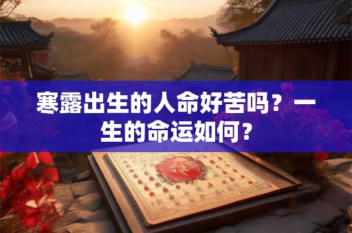寒露出生的人命好苦吗？一生的命运如何？