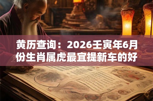 黄历查询：2026壬寅年6月份生肖属虎最宜提新车的好日子