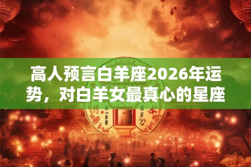 高人预言白羊座2026年运势，对白羊女最真心的星座男
