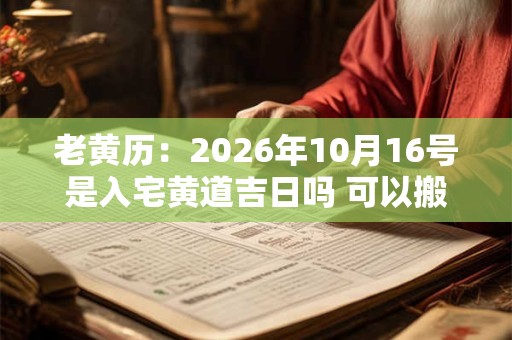 老黄历:2026年10月16号是入宅黄道吉日吗 可以搬家吗 老黄历:2026年10月16号是入宅黄道吉日吗 可以搬家吗