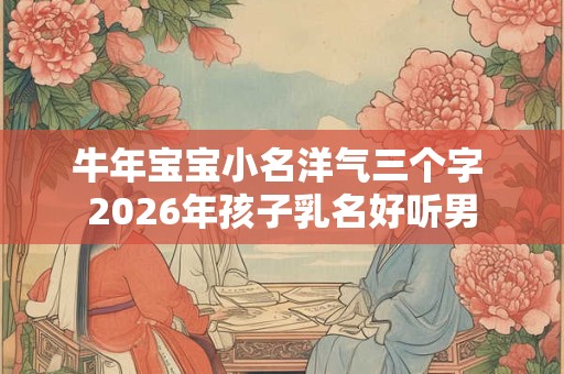 牛年宝宝小名洋气三个字 2026年孩子乳名好听男