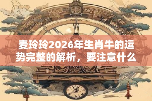 麦玲玲2026年生肖牛的运势完整的解析，要注意什么？