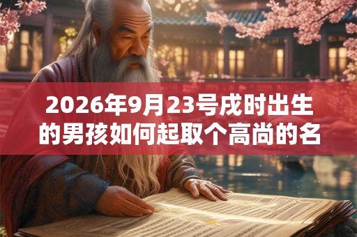 2026年9月23号戌时出生的男孩如何起取个高尚的名字，五行属什么