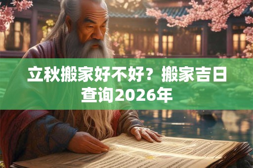 立秋搬家好不好?搬家吉日查询2026年 立秋搬家好不好?搬家吉日查询2026年