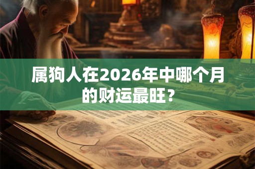 属狗人在2026年中哪个月的财运最旺？