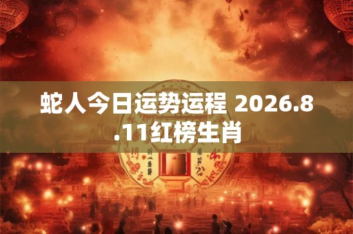 蛇人今日运势运程 2026.8.11红榜生肖 蛇人今日运势运程 2026.8.11红榜生肖