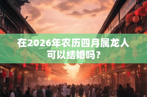 在2026年农历四月属龙人可以结婚吗？