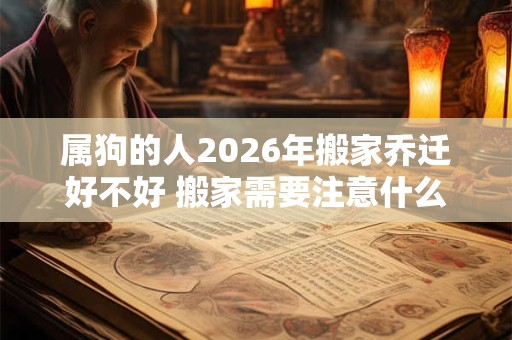 属狗的人2026年搬家乔迁好不好 搬家需要注意什么