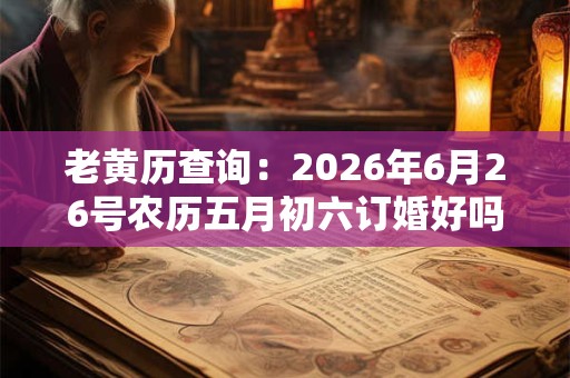 老黄历查询：2026年6月26号农历五月初六订婚好吗
