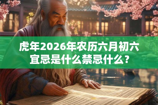虎年2026年农历六月初六宜忌是什么禁忌什么? 虎年2026年农历六月初六宜忌是什么禁忌什么?