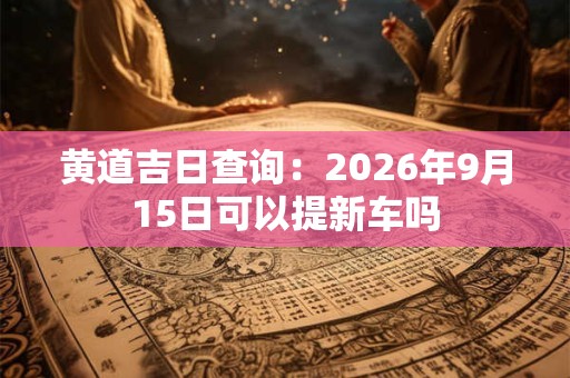 黄道吉日查询：2026年9月15日可以提新车吗