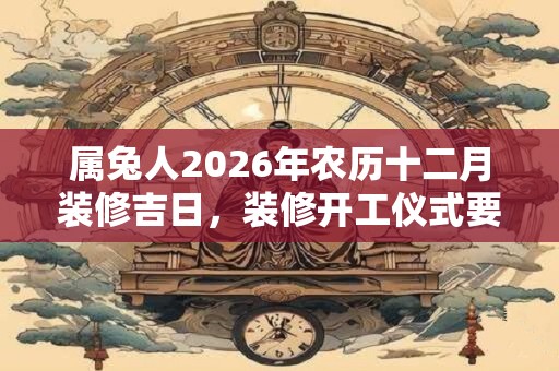 属兔人2026年农历十二月装修吉日,装修开工仪式要怎么做? 属兔人2026年农历十二月装修吉日,装修开工仪式要怎么做?