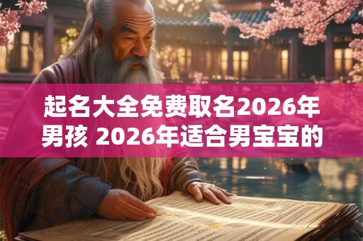起名大全免费取名2026年男孩 2026年适合男宝宝的名字