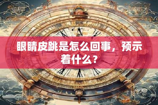 眼睛皮跳是怎么回事,预示着什么? 眼睛皮跳是怎么回事,预示着什么?