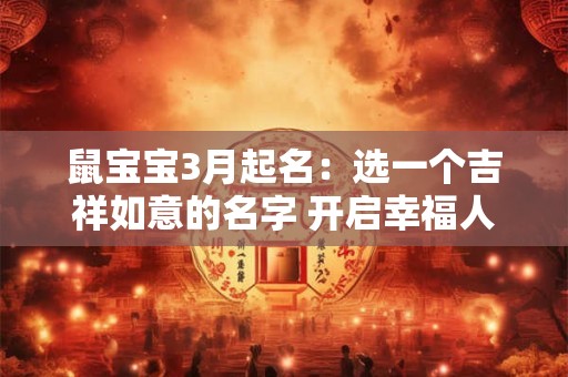鼠宝宝3月起名：选一个吉祥如意的名字 开启幸福人生之旅