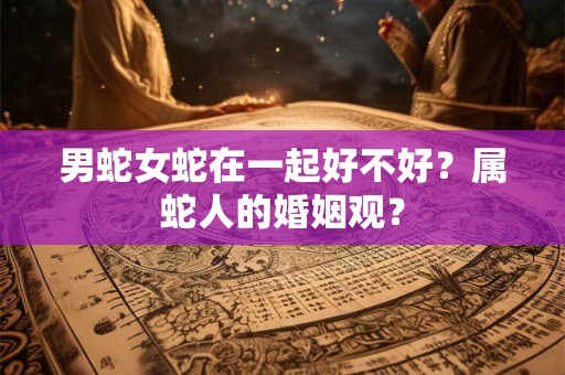 男蛇女蛇在一起好不好？属蛇人的婚姻观？
