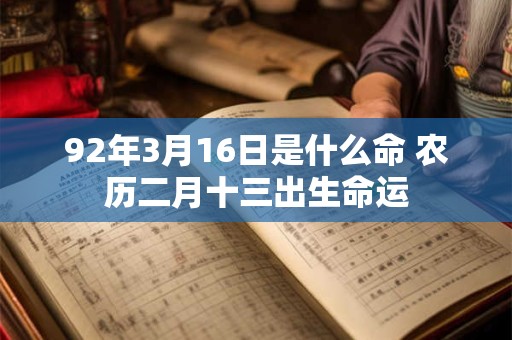 92年3月16日是什么命 农历二月十三出生命运