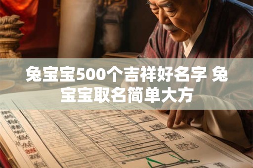 兔宝宝500个吉祥好名字 兔宝宝取名简单大方