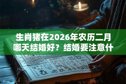 生肖猪在2026年农历二月哪天结婚好?结婚要注意什么? 生肖猪在2026年农历二月哪天结婚好?结婚要注意什么?