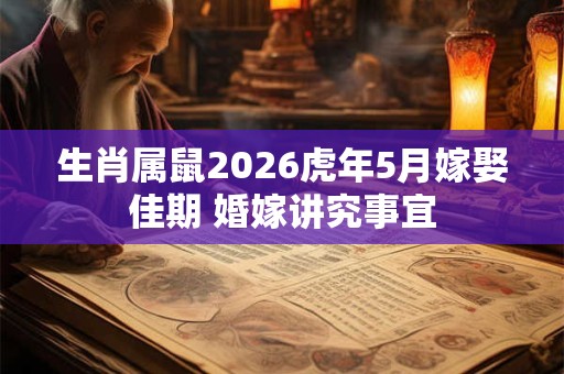 生肖属鼠2026虎年5月嫁娶佳期 婚嫁讲究事宜
