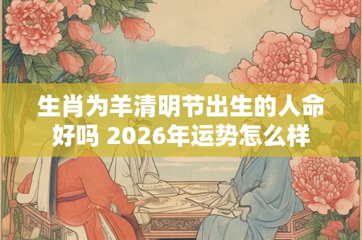 生肖为羊清明节出生的人命好吗 2026年运势怎么样
