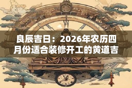良辰吉日：2026年农历四月份适合装修开工的黄道吉日
